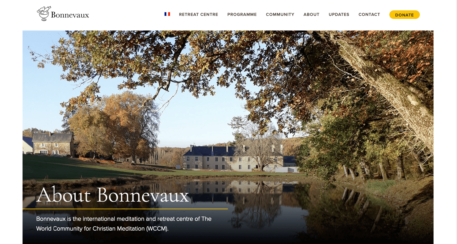 A screenshot of the Bonnevaux homepage